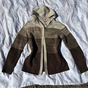 Mossimo Supply Co. Women's Hooded Cardigan in Brown and Cream
